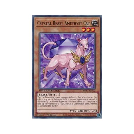 Crystal Beast Amethyst Cat - SGX1-ENF02