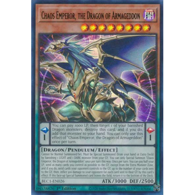 Chaos Emperor, the Dragon of Armageddon - BLC1-EN026 - Prata